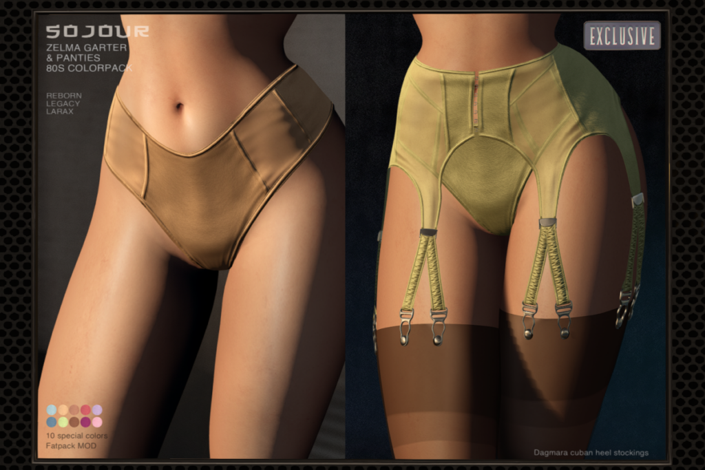 Zelma Garter &amp; Panties 80s Colorpack - Legacy/MaitreyaX/Reborn, L$199 each/L$799 FP