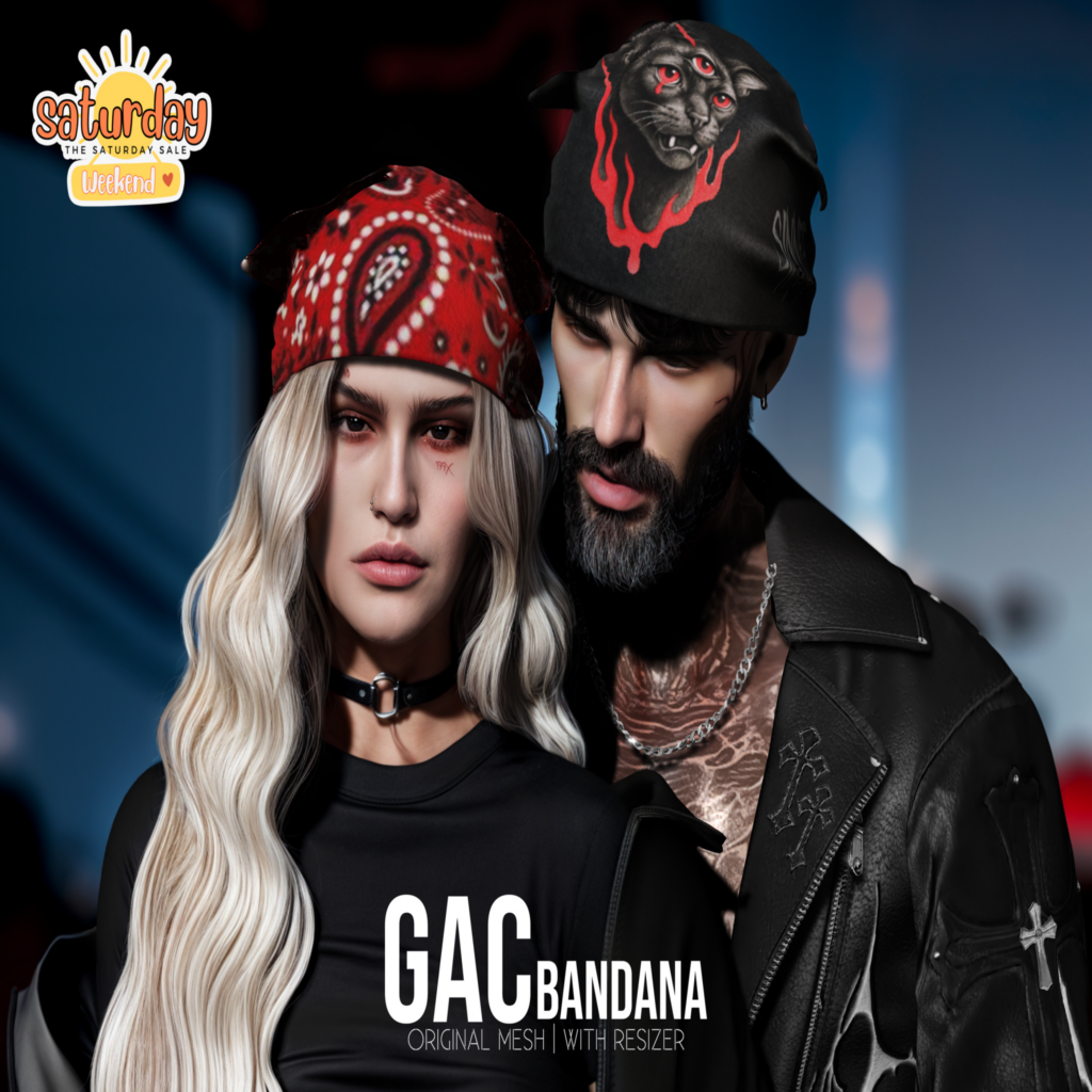 GAC Bandana	&lt;a href=&quot;http://maps.secondlife.com/secondlife/Sandbrook/189/159/1453&quot; target=&quot;_blank&quot;&gt;Teleport&lt;/a&gt;