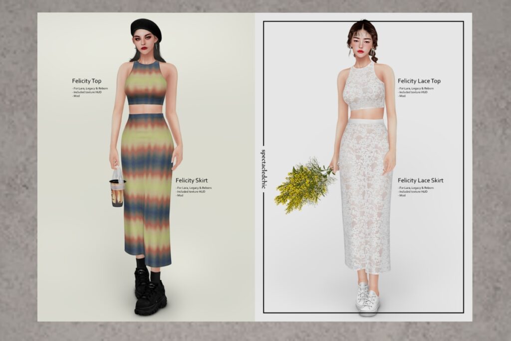 Felicity Outfit - Legacy/MaitreyaX/Reborn, L$399 each Body Pack/L$999 each FP
