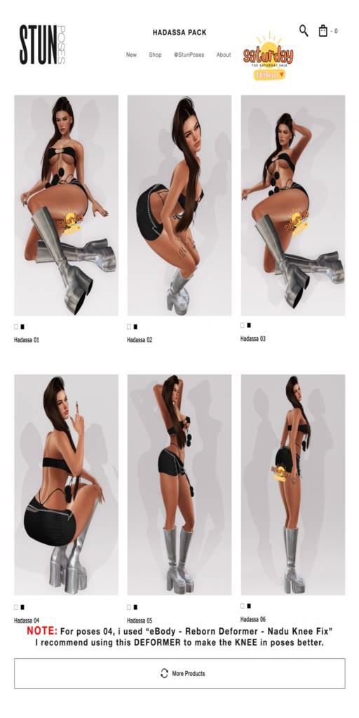 Hadassa Poses	&lt;a href=&quot;http://maps.secondlife.com/secondlife/Dream%20Haven/7/189/4074&quot;&gt;Teleport&lt;/a&gt;