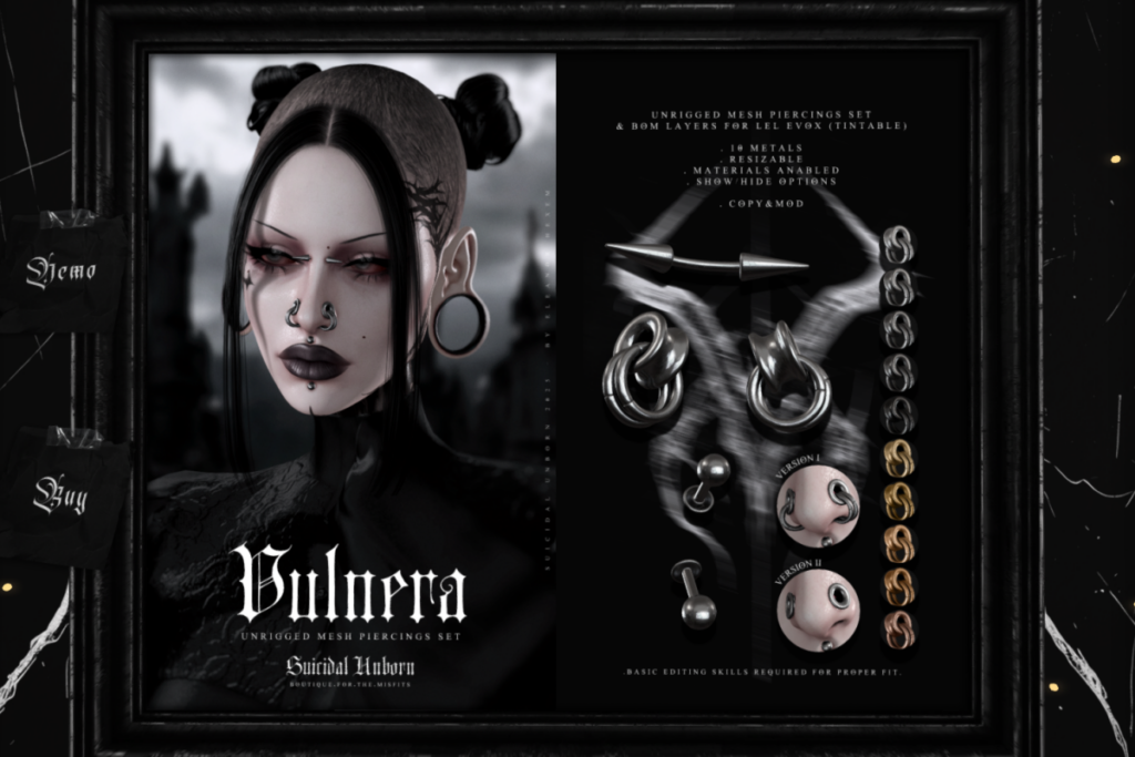 Vulnera Piercings Set - BOM, L$340