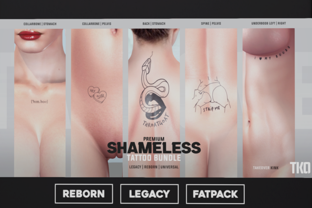 Shameless Tattoos - BOM/Legacy/Reborn, L$1299