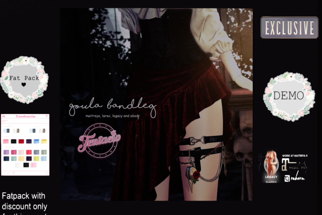 Goula Bandleg - Legacy/Maitreya/Reborn/+mods, L$225 each/L$999 FP