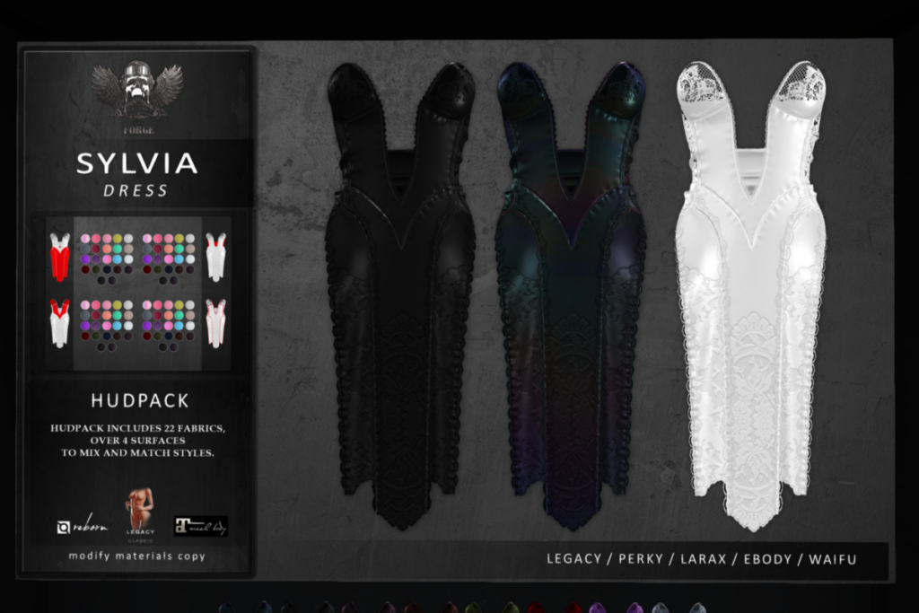 Sylvia Dress - Legacy/MaitreyaX/Reborn/+mods, L$275 each/L$1400 FP