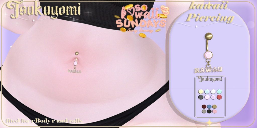 Kawaii Piercing - Reborn/+mods	&lt;a href=&quot;http://maps.secondlife.com/secondlife/Hashira/59/163/3&quot;&gt;Teleport&lt;/a&gt;