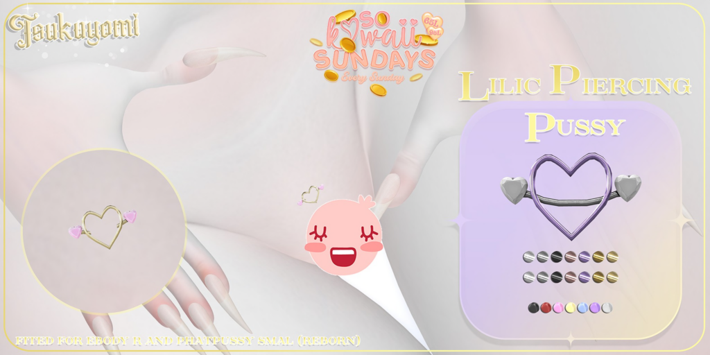 Lilic Pussy Piercing - Reborn/+mods	&lt;a href=&quot;http://maps.secondlife.com/secondlife/Hashira/59/163/3&quot; target=&quot;_blank&quot;&gt;Teleport&lt;/a&gt;