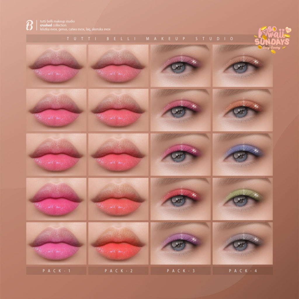 Crushed Collection Cosmetics - AkX/CatwaX/EvoX/Genus/LAQ	&lt;a href=&quot;http://maps.secondlife.com/secondlife/Malkine/111/147/293&quot;&gt;Teleport&lt;/a&gt;