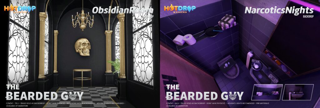 Obsidian Room &amp; Narcotics Night Backdrops
