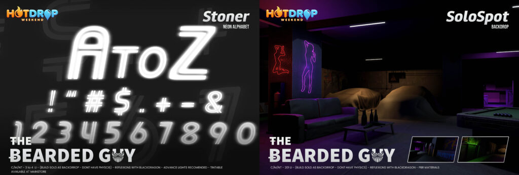 Stoner Neon Alphabet &amp; Solo Spot Backdrop