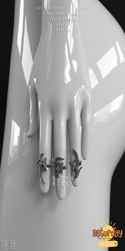 Bjorn Rings - Legacy M+F/MaitreyaX/Reborn	&lt;a href=&quot;http://maps.secondlife.com/secondlife/Stellar/32/213/501&quot; target=&quot;_blank&quot;&gt;Teleport&lt;/a&gt;