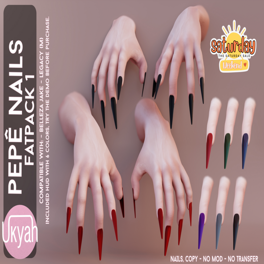 Pepe Mesh Nails - Jake/Legacy	&lt;a href=&quot;http://maps.secondlife.com/secondlife/Magic%20Sky/192/95/2022&quot;&gt;Teleport&lt;/a&gt;