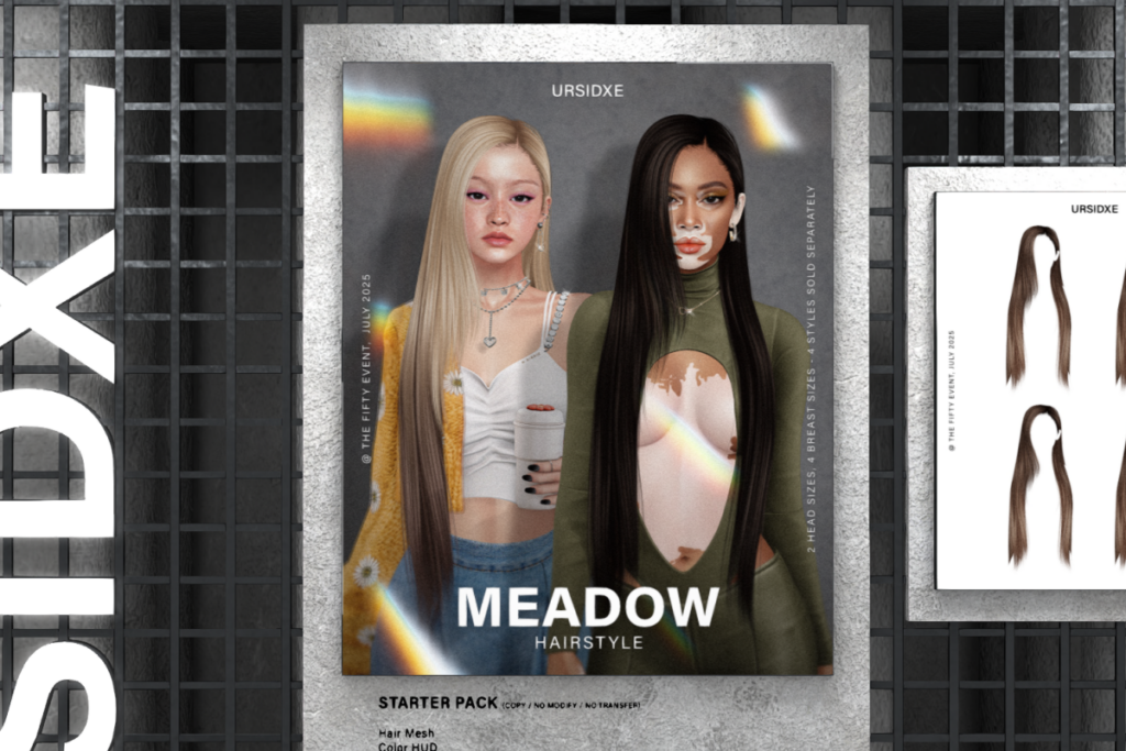 Meadow Hair, L$199-L$399 each/L$589 FP