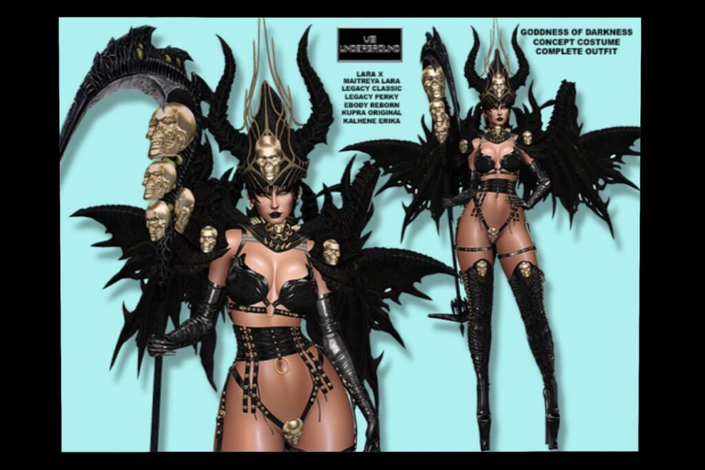 Goddess of Darkness Outfit - Erika/Inithium/Legacy/Maitreya/Reborn/+mods, L$298