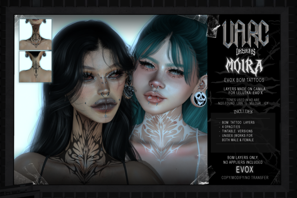 Moira Tattoos - EvoX, L$300