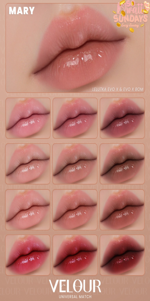 Mary Faded Lipstick - EvoX	&lt;a href=&quot;http://maps.secondlife.com/secondlife/VELOUR/93/115/83&quot;&gt;Teleport&lt;/a&gt;