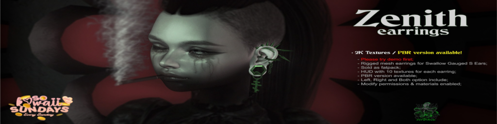 Zenith Earrings	&lt;a href=&quot;http://maps.secondlife.com/secondlife/Tomoeda/58/184/28&quot;&gt;Teleport&lt;/a&gt;
