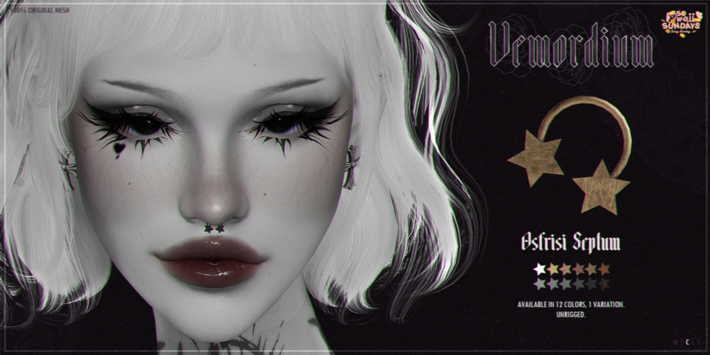 Osfrisi Septum Piercing	&lt;a href=&quot;http://maps.secondlife.com/secondlife/Lavender/88/111/4001&quot; target=&quot;_blank&quot;&gt;Teleport&lt;/a&gt;