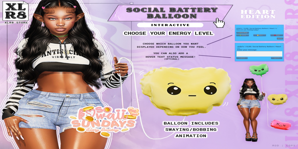 Social Battery Balloon Holdable	&lt;a href=&quot;http://maps.secondlife.com/secondlife/FireStar/32/106/24&quot;&gt;Teleport&lt;/a&gt;