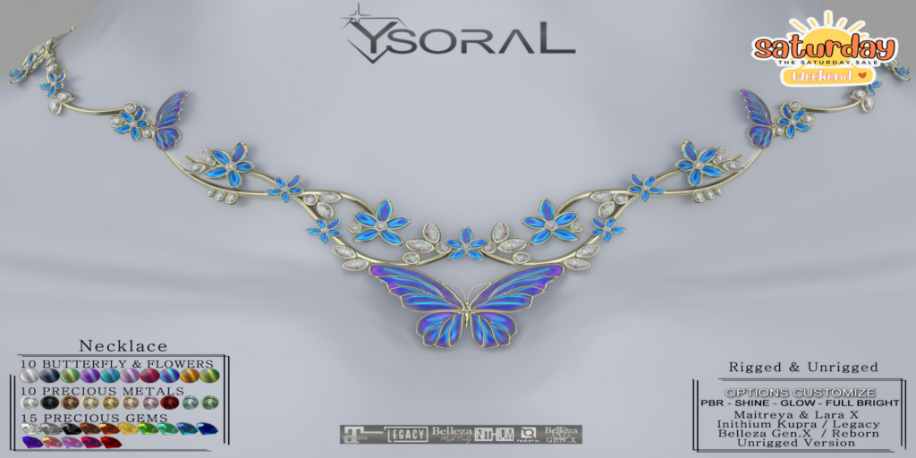 Butterfly X Necklace - GenX/Inithium/Legacy/Maitreya/Reborn/unrigged/+mods	&lt;a href=&quot;http://maps.secondlife.com/secondlife/YsoraL/145/111/33&quot;&gt;Teleport&lt;/a&gt;