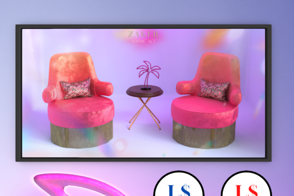 Sophie Chair &amp; Decor, L$250-L$1450 each/L$1150-L$1850 each FP