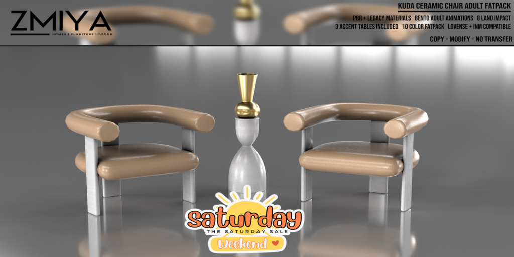Kuda Ceramic Chair Adult Set	&lt;a href=&quot;http://maps.secondlife.com/secondlife/The%20Moon%20Kingdom/120/43/21&quot; target=&quot;_blank&quot;&gt;Teleport&lt;/a&gt;