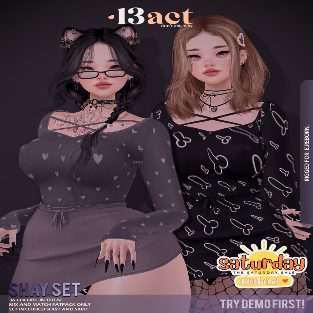 Shay Set - Reborn	&lt;a href=&quot;http://maps.secondlife.com/secondlife/Worlds%20End/124/127/26&quot; target=&quot;_blank&quot;&gt;Teleport&lt;/a&gt;