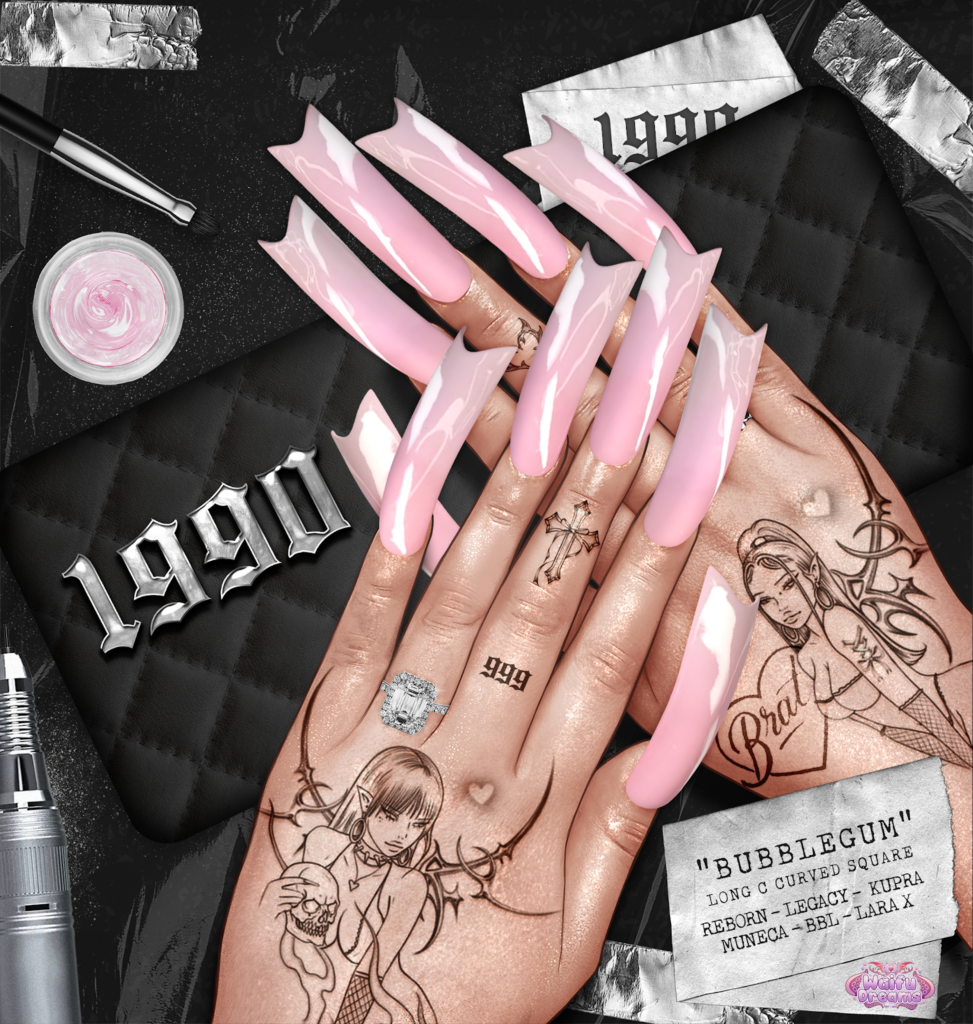 Bubblegum Nails Set - Inithium/Legacy/MaitreyaX/Reborn/Yentements