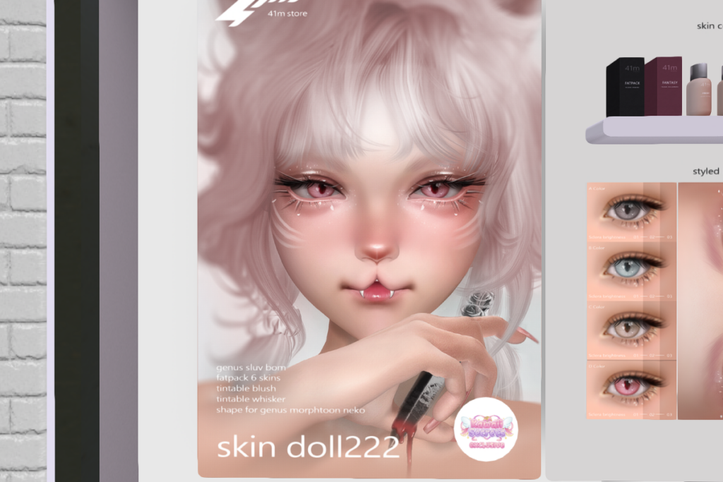 Doll Skin 222 - Genus Morph, L$799 each/L$1099-L$2099 each FP | HD Brows Doll 222 - Genus Morph, L$99