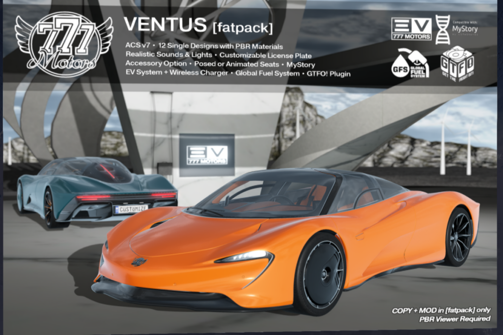 Ventus Car, L$649 each/L$1999 FP