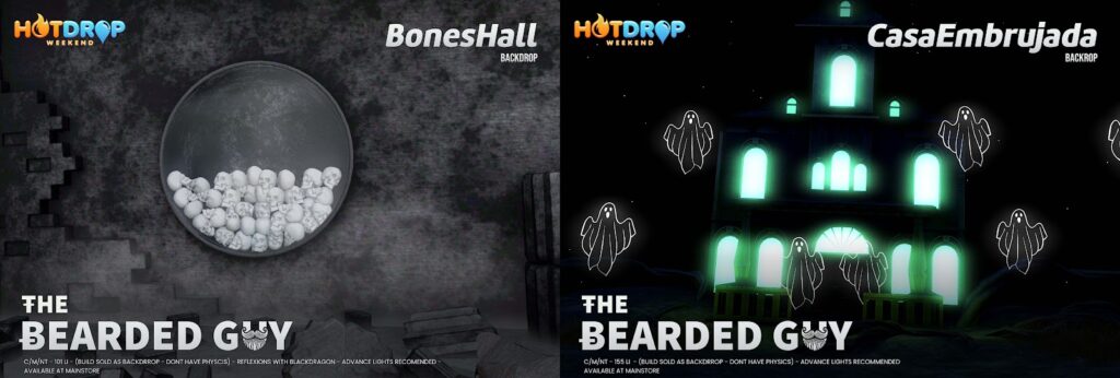 Bones Hall Backdrop &amp; Casa Embrujada Backdrop