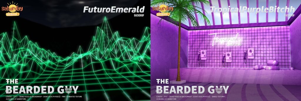 Futuro Emerald &amp; Tropical Purple Bitch Backdrops