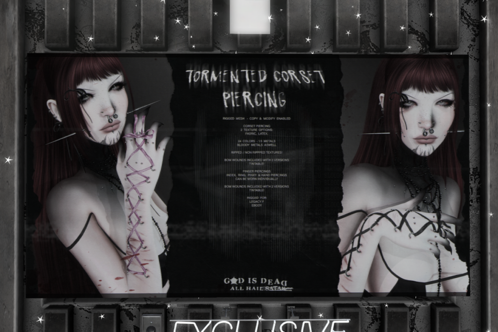 Tormented Corset Piercing - Legacy/Reborn, L$375 each/L$666 FP