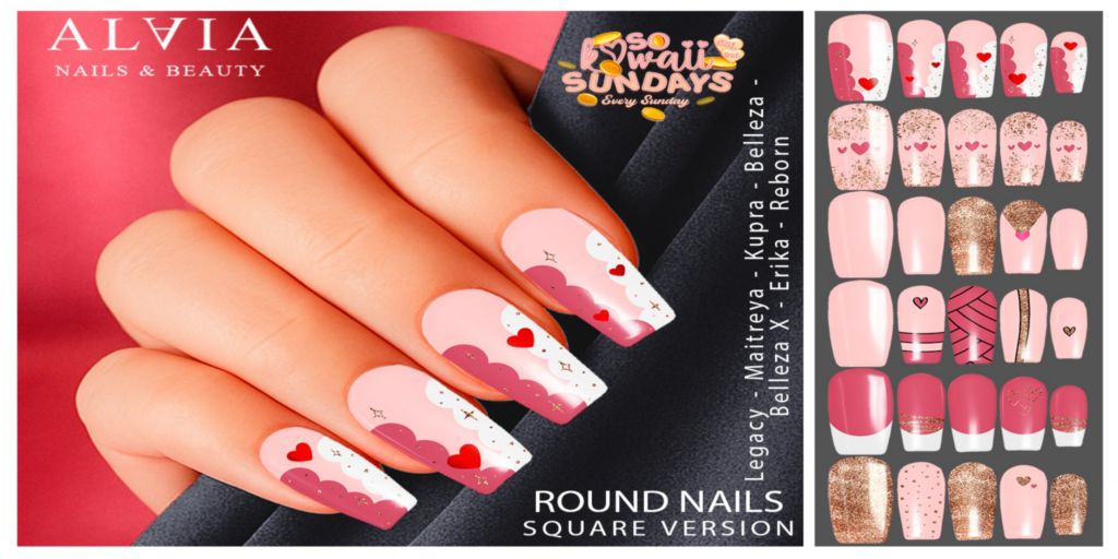 Round Mesh Nails - see ad for fits	&lt;a href=&quot;http://maps.secondlife.com/secondlife/Mellor/99/200/26&quot; target=&quot;_blank&quot;&gt;Teleport&lt;/a&gt;
