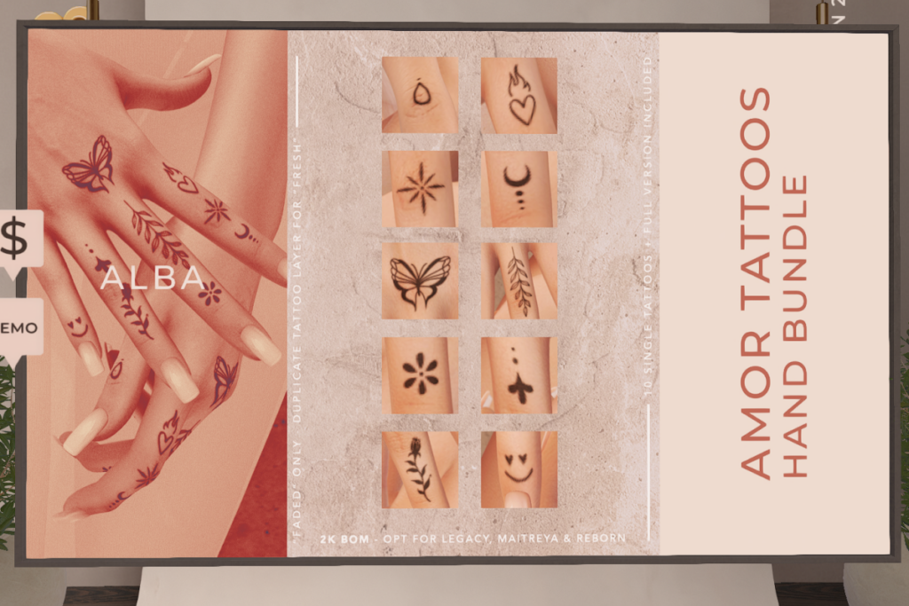 Amor Tattoos - BOM, L$199