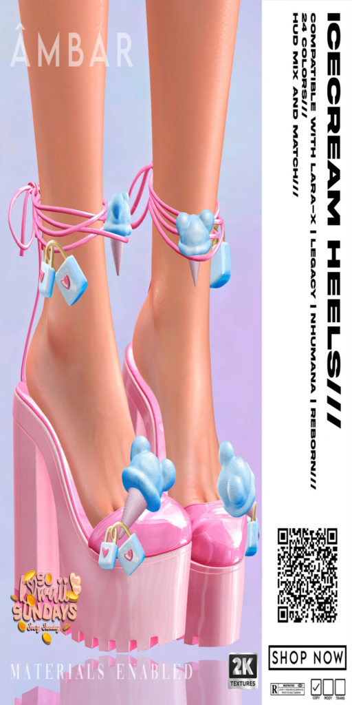 IceCream Heels - Legacy/MaitreyaX/Nhumana/Reborn	&lt;a href=&quot;http://maps.secondlife.com/secondlife/Mellow%20Marina/137/65/21&quot; target=&quot;_blank&quot;&gt;Teleport&lt;/a&gt;