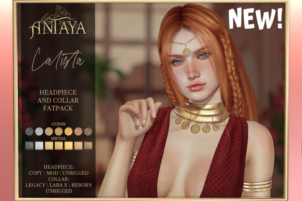 Calista Headpiece &amp; Collar - Legacy/MaitreyaX/Reborn/unrigged, L$50 each FP