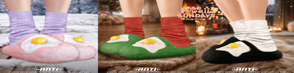 Eggcloud Slippers - Anatomy/CZ Slim/Gianni/Jake/Legacy M+F/MaitreyaX/Reborn/+mods	&lt;a href=&quot;http://maps.secondlife.com/secondlife/maya%20bay/19/155/1002&quot; target=&quot;_blank&quot;&gt;Teleport&lt;/a&gt;