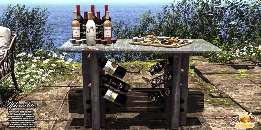 Fine Wine Tasting Table	&lt;a href=&quot;http://maps.secondlife.com/secondlife/Shopping%20City/199/70/21&quot; target=&quot;_blank&quot;&gt;Teleport&lt;/a&gt;