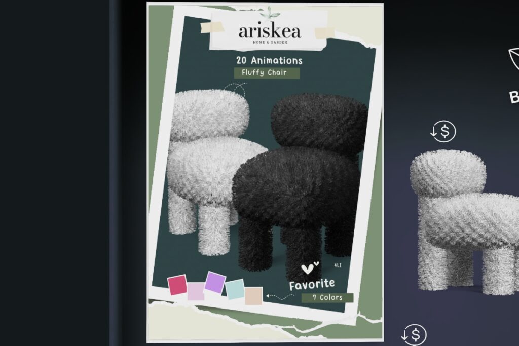 Fluffy Chair, L$199 each/L$399 FP