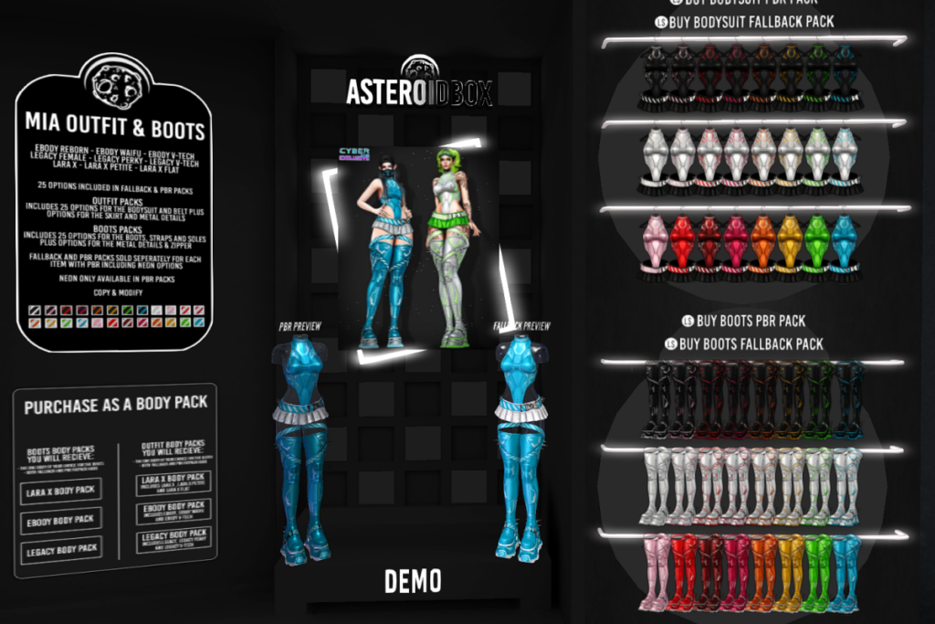 Mia Outfit and Boots - Legacy/MaitreyaX/Reborn/+mods, L$499 each/L$1250 each FP