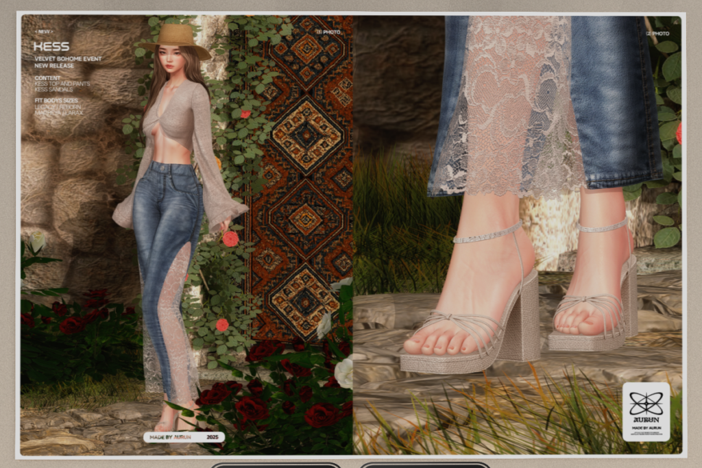 Kess Top, Pants and Sandals - Legacy/MaitreyaX/Reborn/+mods, L$259 each/L$1000 each FP/L$2599 MP