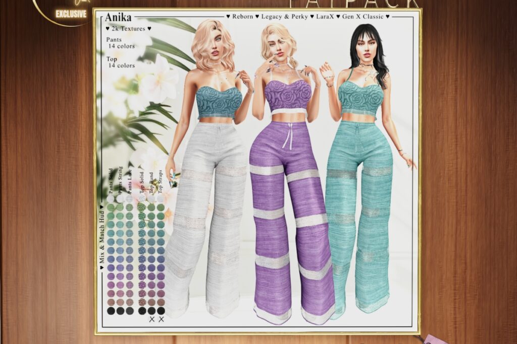 Anika Outfit - GenX/Legacy/MaitreyaX/Reborn/+mods, L$249 each/L$899 FP
