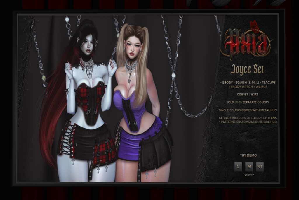 Joyce Set - Reborn/+mods, L$315 each/L$1125 FP