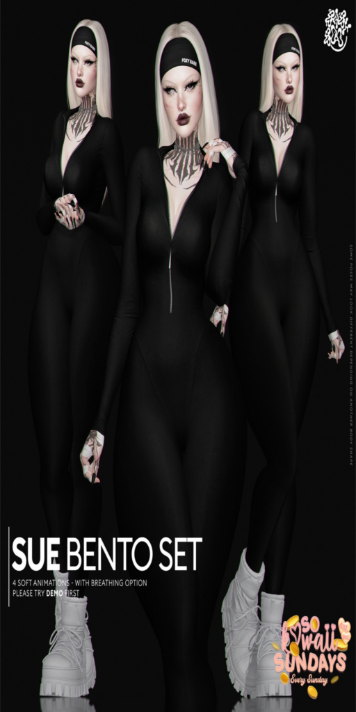 Sue Animations	&lt;a href=&quot;http://maps.secondlife.com/secondlife/Cult%20Grounds/16/23/1022&quot; target=&quot;_blank&quot;&gt;Teleport&lt;/a&gt;