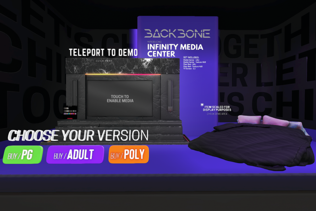 Infinity Media Center, L$1899-L$2999 each