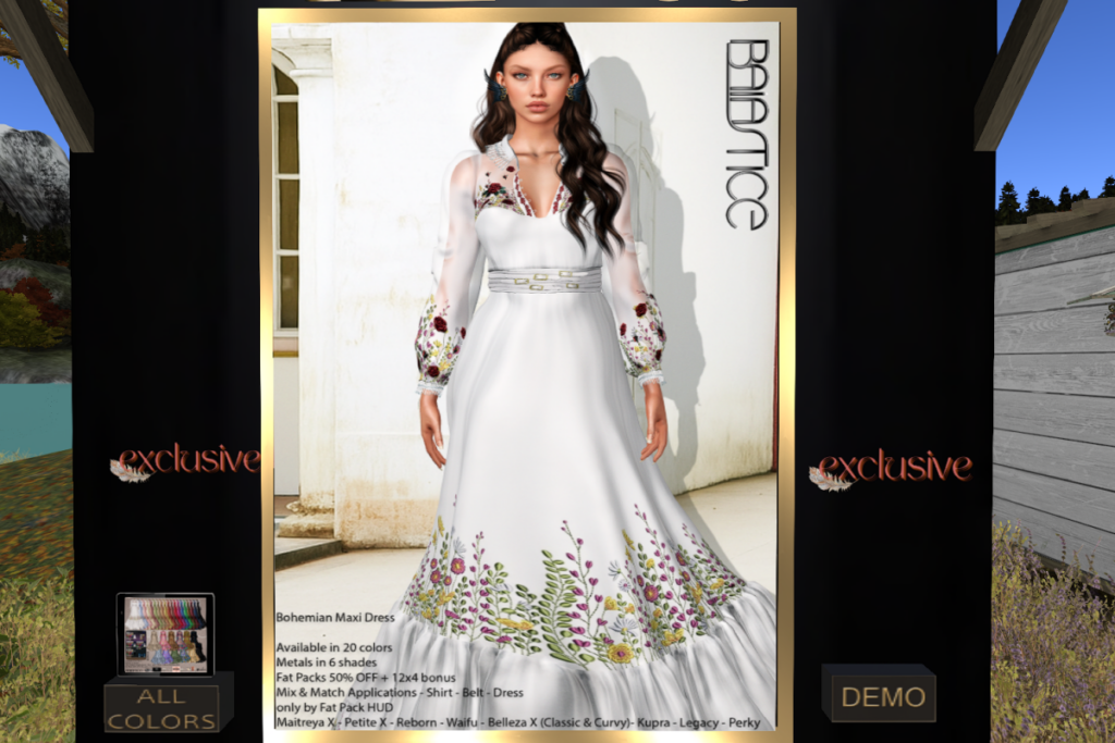Bohemian Maxi Dress - GenX/Inithium/legacy/MaitreyaX/Reborn/+mods, L$245 each/L$1995 FP