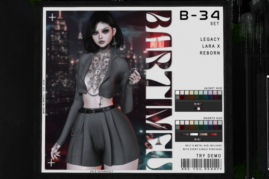 B-34 Jacket and Shorts - Legacy/MaitreyaX/Reborn, L$300 each/L$2500 each FP/L$5000 MP