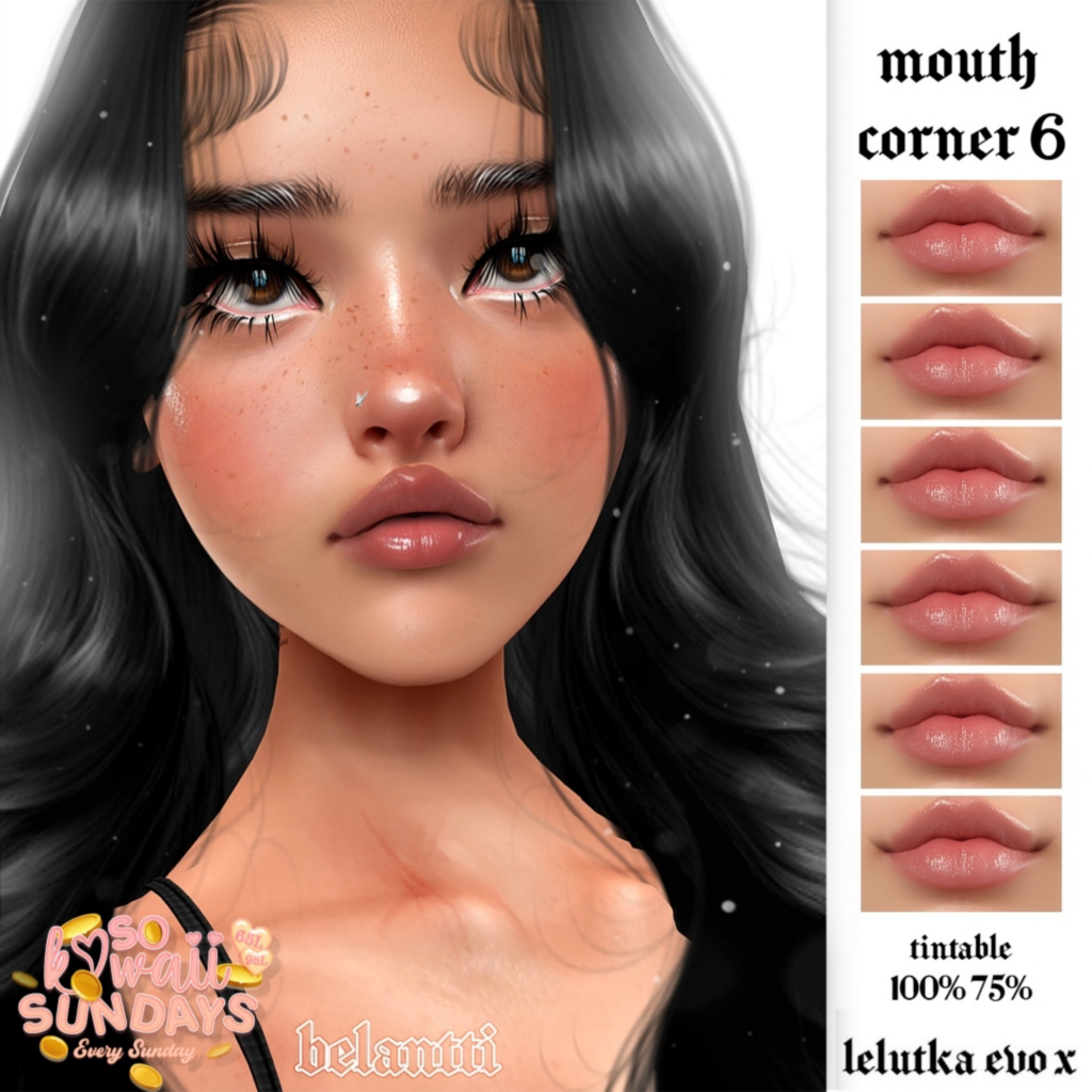 Mouth Corner 6 Cosmetics - EvoX	&lt;a href=&quot;http://maps.secondlife.com/secondlife/Legenda/174/95/698&quot; target=&quot;_blank&quot;&gt;Teleport&lt;/a&gt;