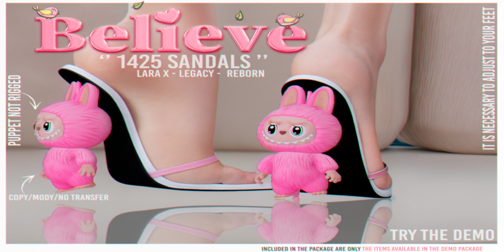 1425 Sandals - Legacy/MaitreyaX/Reborn	&lt;a href=&quot;http://maps.secondlife.com/secondlife/Bliss%20Kingdom/42/150/2001&quot; target=&quot;_blank&quot;&gt;Teleport&lt;/a&gt;