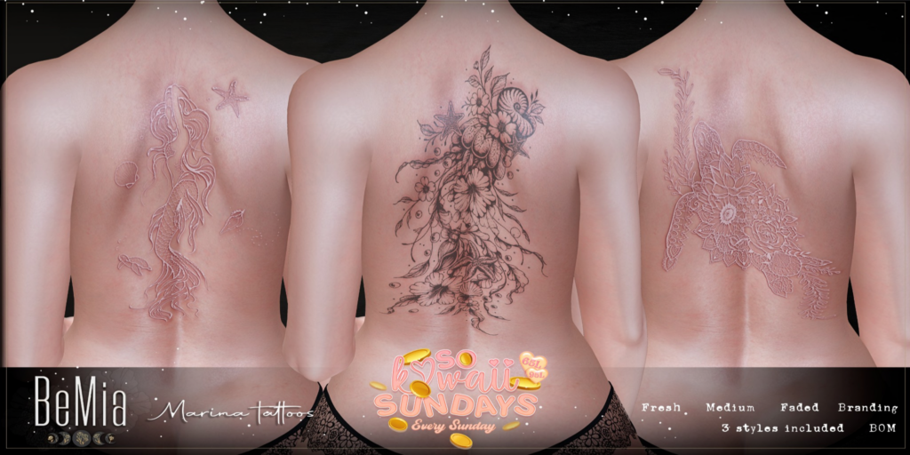 Marina Tattoos - BOM	&lt;a href=&quot;http://maps.secondlife.com/secondlife/Rosehaven/218/121/2501&quot; target=&quot;_blank&quot;&gt;Teleport&lt;/a&gt;